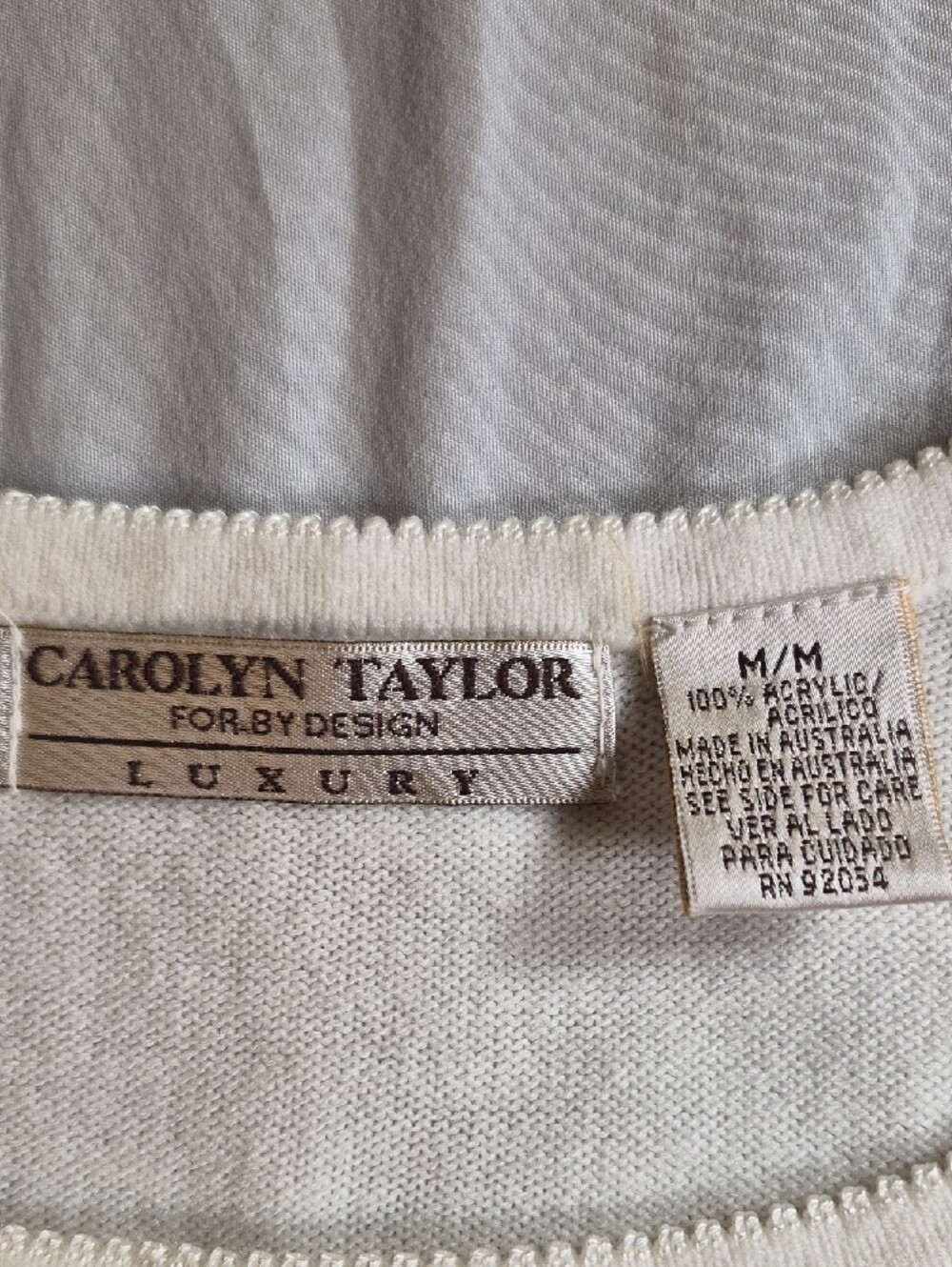 Carolyn Taylor For By Design Women's Cream Embroidered V-Neck Cardigan Sweater - Picture 2 of 7